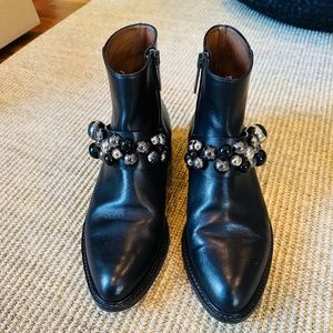 Aquatalia Leather Studded Accent Boots